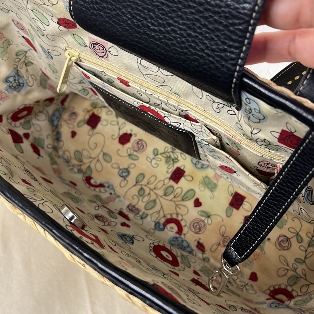 Brighton Natural Straw Tote with Black Leather Trim - Picture 11 of 16